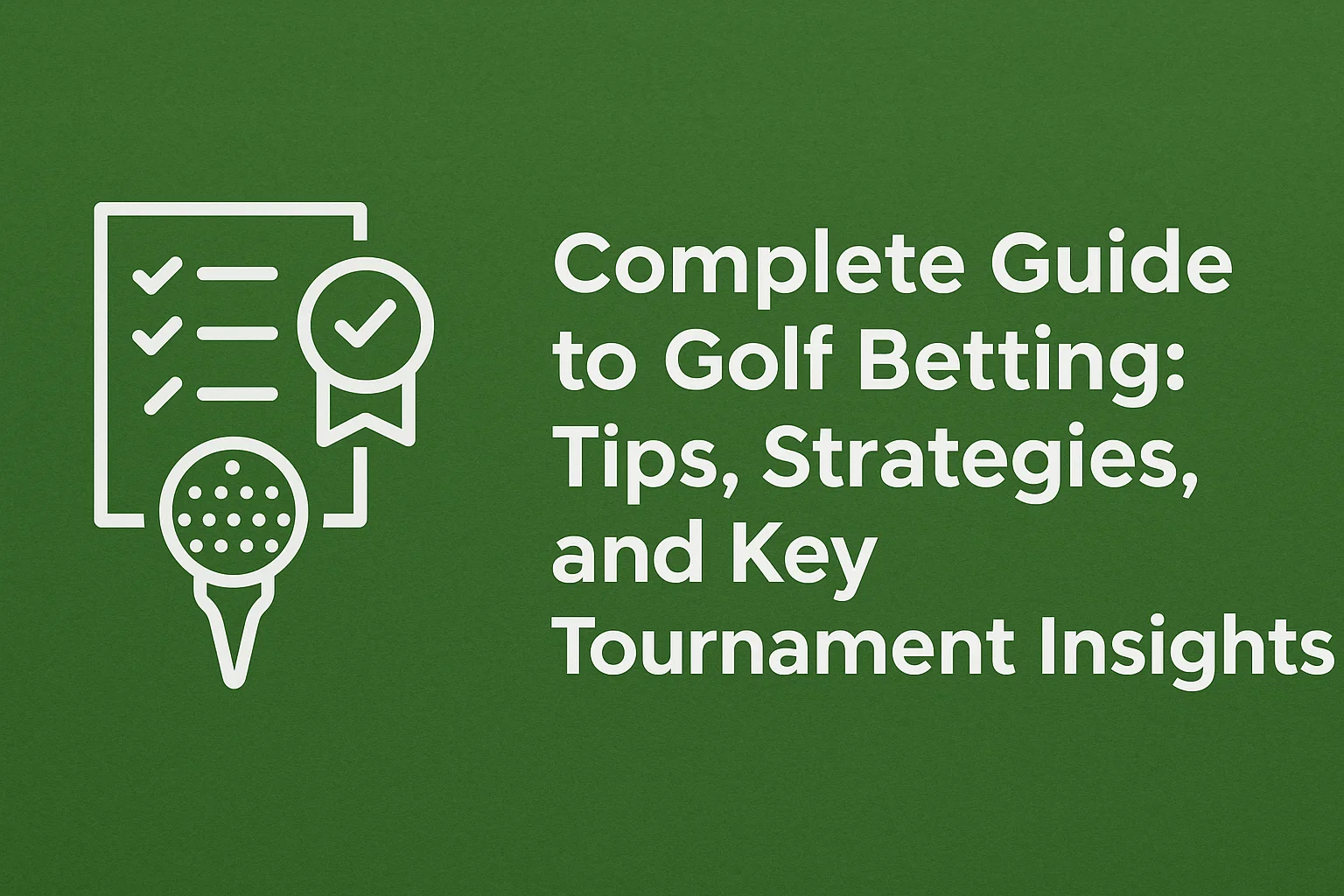 Complete Guide to Golf Betting: Tips, Strategies, and Key Tournament Insights